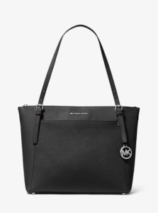 MK Voyager Large Saffiano Leather Top-Zip Tote Bag - Black - Michael Kors