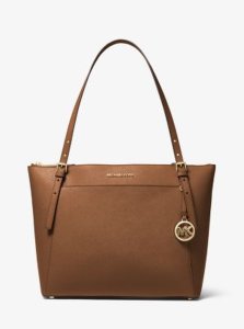 MK Voyager Large Saffiano Leather Top-Zip Tote Bag - Luggage - Michael Kors