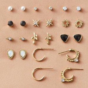 Shein - 12pairs heart & star decor earrings