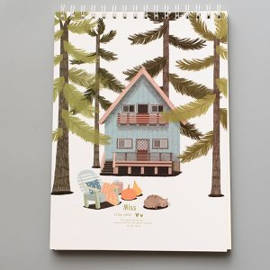 1pack Cottage Print Cover Loose-leaf Spiral Sketchbook