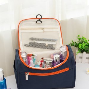 1pack Travel Cosmetic Storage Bag With Hanging Hook