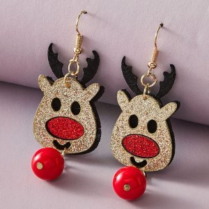 1pair Christmas Elk Drop Earrings