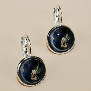 Shein - 1pair figure pattern round drop earrings
