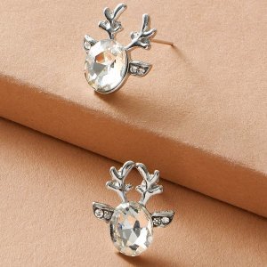 1pair Gemstone Engraved Antler Earrings