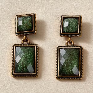 Shein - 1pair gemstone geometric vintage drop earrings