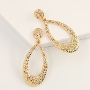 1pair Hollow Out Textured Water Drop Earrings