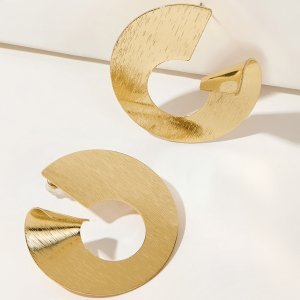 1pair Metallic Folded Earrings