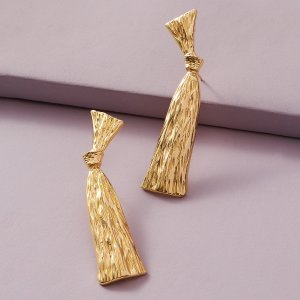 Shein - 1pair textured bow decor stud earrings
