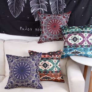 1pc Aztec Print Cushion Cover Without Filler