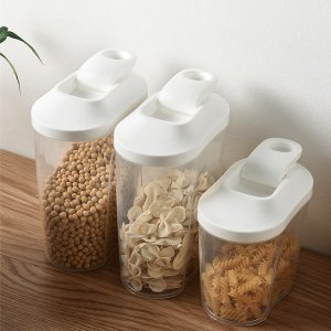 1pc Clear Food Storage Box With Pour Lid
