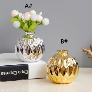 Shein - 1pc metallic ceramic flower vase