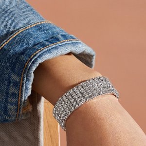 Shein - 1pc rhinestone engraved bracelet