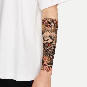 1sheet Animal & Flower Print Tattoo Sticker
