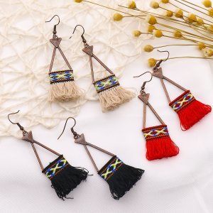 Shein - 3pairs braided tassel decor drop earrings