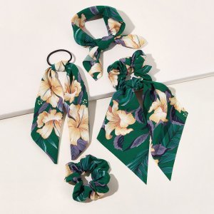 Shein - 4pcs flower pattern hair accessories