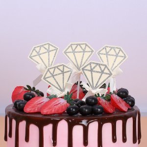 5pcs Glitter Diamond Decor Cake Topper