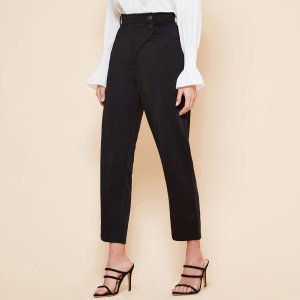 Shein - Asymmetric button tailored pants