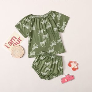 Shein - Baby girl zebra print tee & shorts