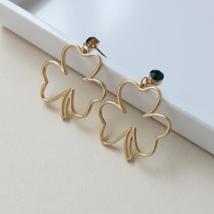 Shein - Clover charm drop earrings