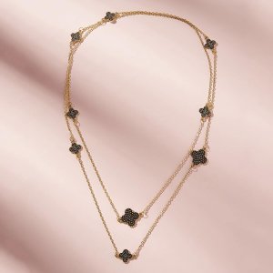 Clover Decor Layered Necklace 1pc
