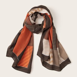 Shein - Color block plaid pattern scarf