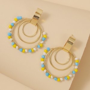 Colorful Beaded Drop Earrings