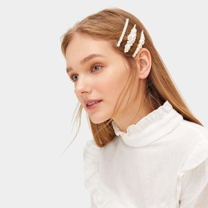 Faux Pearl Decor Hairpin 3pack