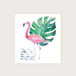 Flamingo & Leaf Waterproof Tattoo Sticker 1sheet