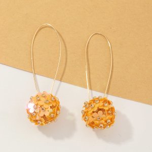 Shein - Flower ball decor earrings