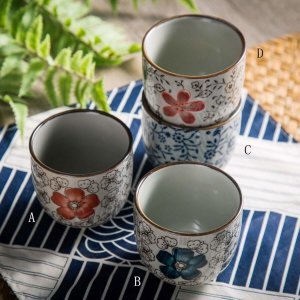 Flower Pattern Ceramic Water Cup 1pc