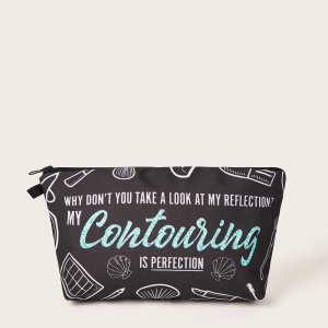 Shein - Geometric & letter graphic makeup bag