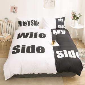 Letter Graphic Bedding Set Without Filler