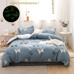 Luminous Butterfly Print Bedding Set Without Filler