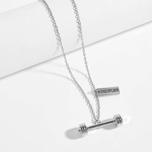 Men Dumbbell Design Pendant Necklace