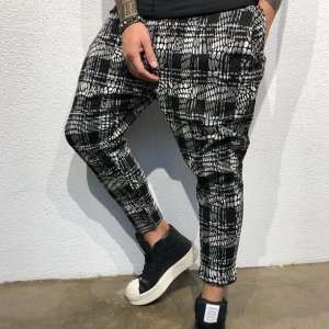 Men Geometric & Plaid Print Pants