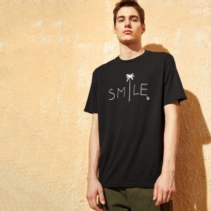 Men Letter and Tree Print Tee