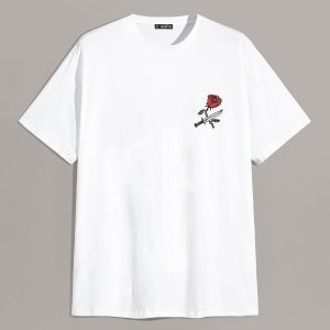Men Rose & Knife Print T-shirt