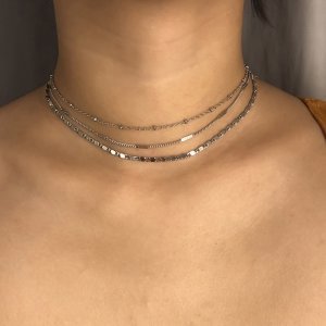 Metal Sheet Decor Layered Chain Necklace