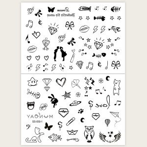 Mix Pattern Tattoo Sticker 2pcs