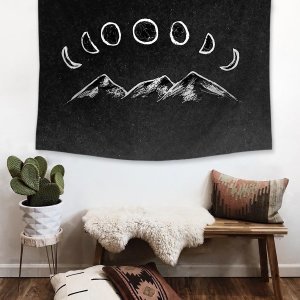 Moon & Hill Print Tapestry