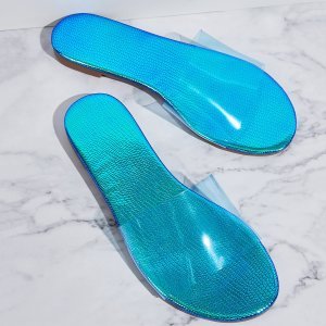 Shein - Open toe clear sliders