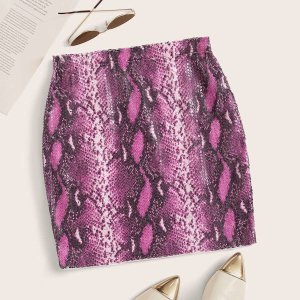 Sequin Snakeskin Bodycon Skirt
