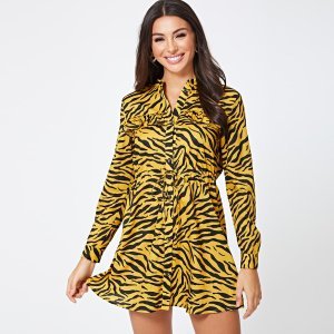 Tiger Stripe Shirt Dress