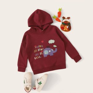 Shein - Toddler girls cartoon graphic hooded sweatshirt