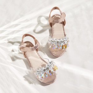Toddler Girls Clear Gemstone Decor Sandals