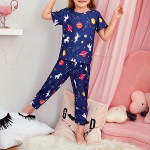 Toddler Girls Unicorn & Galaxy Print PJ Set