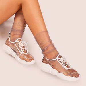 Shein - Transparent lace-up chunky sneakers