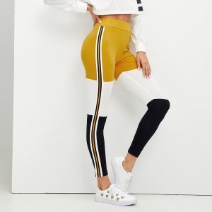 Shein - Wide waistband color block leggings