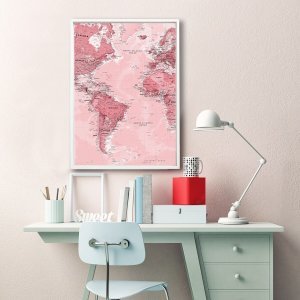 World Map Wall Art Print 1pc