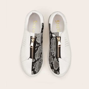 Shein - Zip front snakeskin pattern sneakers